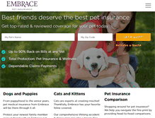 Tablet Screenshot of embracepetinsurance.com